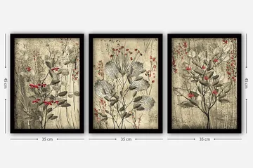 Decorative Framed Painting (3 Pieces) 35x45 - Interiør - Maleri & posters - Lerretsbilder