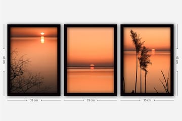 Decorative Framed Painting (3 Pieces) 35x45 - Interiør - Maleri & posters - Lerretsbilder