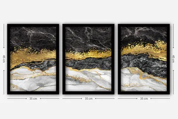 Decorative Framed Painting (3 Pieces) 35x45 - Interiør - Maleri & posters - Lerretsbilder