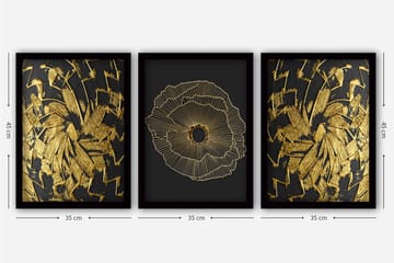 Decorative Framed Painting (3 Pieces) 35x45 - Interiør - Maleri & posters - Lerretsbilder