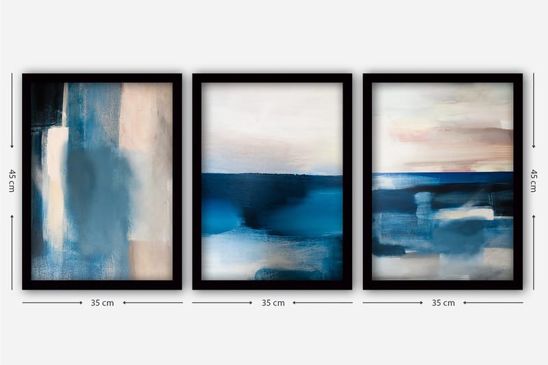 Decorative Framed Painting (3 Pieces) 35x45 - Interiør - Maleri & posters - Lerretsbilder