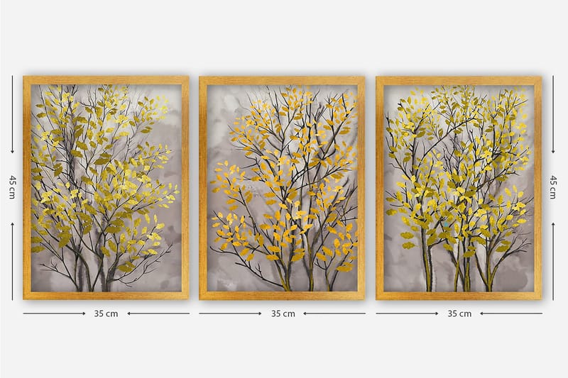 Decorative Framed Painting (3 Pieces) 35x45 - Interiør - Maleri & posters - Lerretsbilder