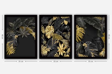 Decorative Framed Painting (3 Pieces) 35x45 - Interiør - Maleri & posters - Lerretsbilder