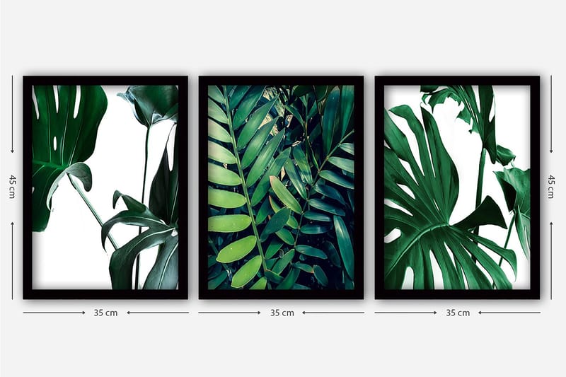 Decorative Framed Painting (3 Pieces) 35x45 - Interiør - Maleri & posters - Lerretsbilder