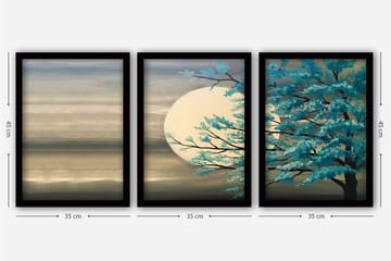 Decorative Framed Painting (3 Pieces) 35x45 - Interiør - Maleri & posters - Lerretsbilder