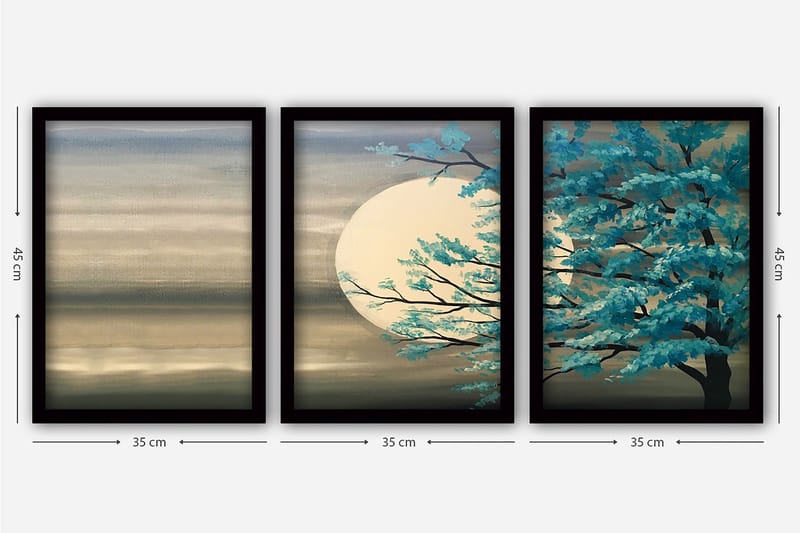 Decorative Framed Painting (3 Pieces) 35x45 - Interiør - Maleri & posters - Lerretsbilder