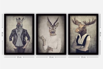 Decorative Framed Painting (3 Pieces) 35x45 - Interiør - Maleri & posters - Lerretsbilder