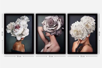 Decorative Framed Painting (3 Pieces) 35x45 - Interiør - Maleri & posters - Lerretsbilder