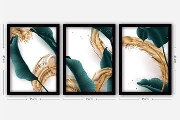 Decorative Framed Painting (3 Pieces) 35x45 - Interiør - Maleri & posters - Lerretsbilder