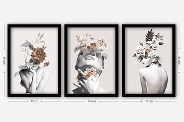 Decorative Framed Painting (3 Pieces) 35x45 - Interiør - Maleri & posters - Lerretsbilder
