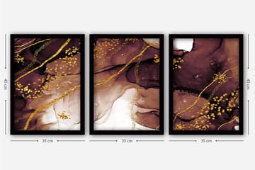 Decorative Framed Painting (3 Pieces) 35x45 - Interiør - Maleri & posters - Lerretsbilder