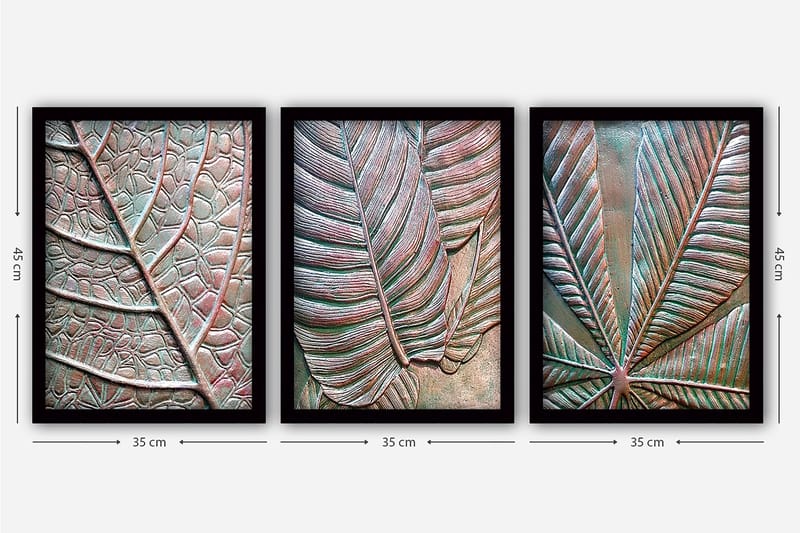 Decorative Framed Painting (3 Pieces) 35x45 - Interiør - Maleri & posters - Lerretsbilder