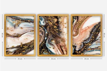 Decorative Framed Painting (3 Pieces) 35x45 - Interiør - Maleri & posters - Lerretsbilder