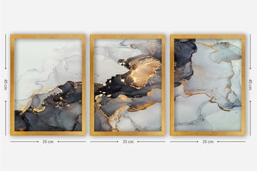 Decorative Framed Painting (3 Pieces) 35x45 - Interiør - Maleri & posters - Lerretsbilder