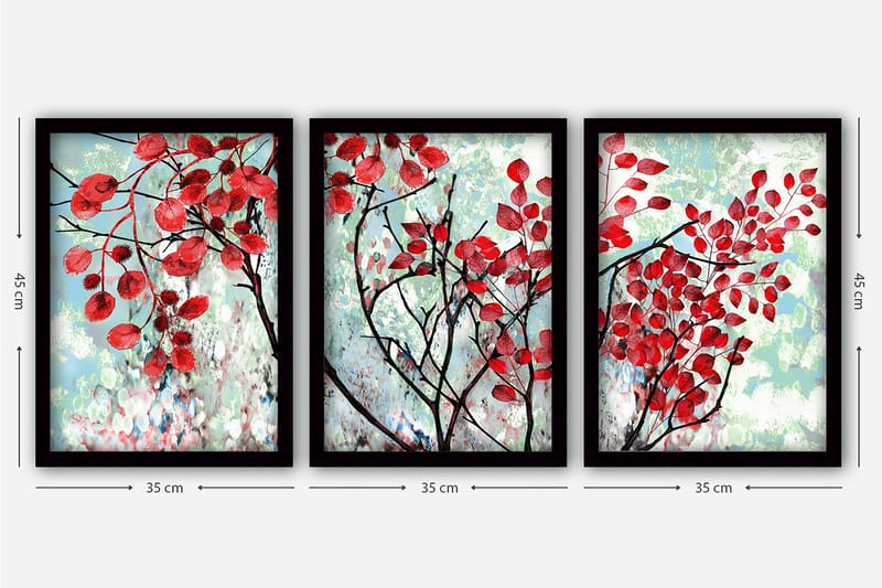 Decorative Framed Painting (3 Pieces) 35x45 - Interiør - Maleri & posters - Lerretsbilder