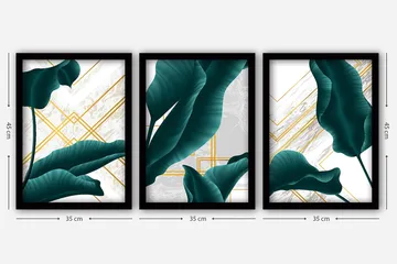 Decorative Framed Painting (3 Pieces) 35x45 - Interiør - Maleri & posters - Lerretsbilder