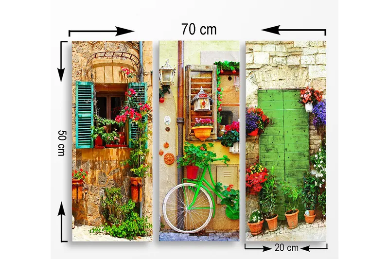 Decorative MDF Painting (3 Pieces) 20x50 - Interiør - Maleri & posters - Lerretsbilder