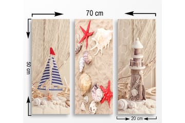 Decorative MDF Painting (3 Pieces) 20x50 - Interiør - Maleri & posters - Lerretsbilder