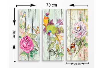 Decorative MDF Painting (3 Pieces) 20x50 - Interiør - Maleri & posters - Lerretsbilder