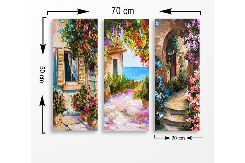 Decorative MDF Painting (3 Pieces) 20x50 - Interiør - Maleri & posters - Lerretsbilder