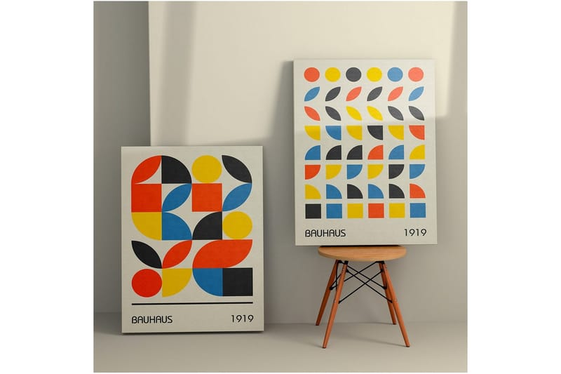Dekorativt lerretsmaleri (2 stykker) Caldra Flerfarget Max - Multifarget - Interiør - Maleri & posters - Lerretsbilder