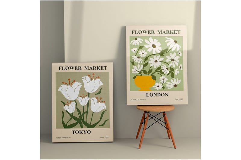 Dekorativt lerretsmaleri (2 stykker) Caldra Flerfarget Ostwerwal - Multifarget - Interiør - Maleri & posters - Lerretsbilder