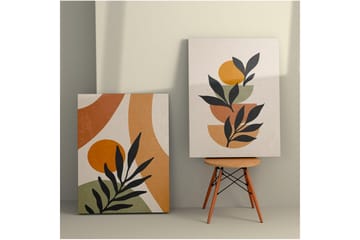 Dekorativt lerretsmaleri (2 stykker) Caldra Flerfarget Vox - Multifarget - Interiør - Maleri & posters - Lerretsbilder