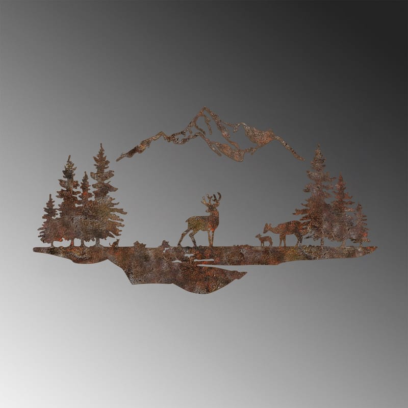 Dekorativt metallveggtilbehør Wallxpert Rusty Landscape (38 x 70 cm) - Brun - Interiør - Maleri & posters - Lerretsbilder