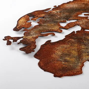 Dekorativt metallveggtilbehør Wallxpert Verdenskart (150 x 59 cm) Lysebrun - Interiør - Maleri & posters - Lerretsbilder