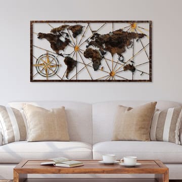 Dekorativt metallveggtilbehør Wallxpert Verdenskart-ramme (120 x 60 cm) Svart - Interiør - Maleri & posters - Posters