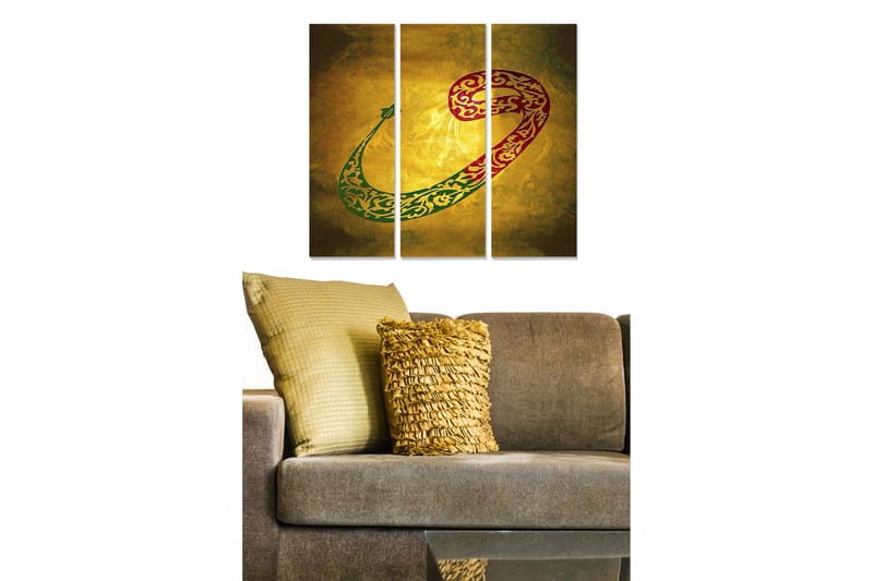 Bilde 3-pk Flerfarget - 22x05 cm - Interiør - Maleri & posters - Lerretsbilder