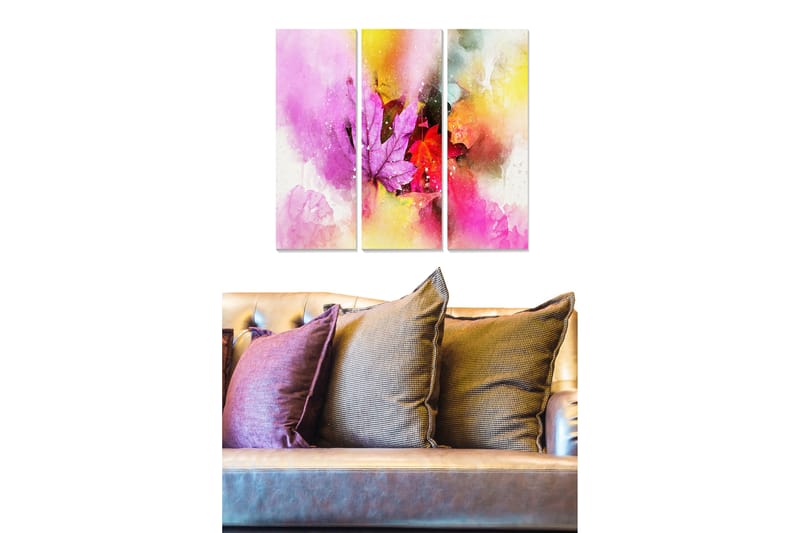 Bilde Abstract 3-pk Flerfarget - 22x05 cm - Interiør - Maleri & posters - Lerretsbilder