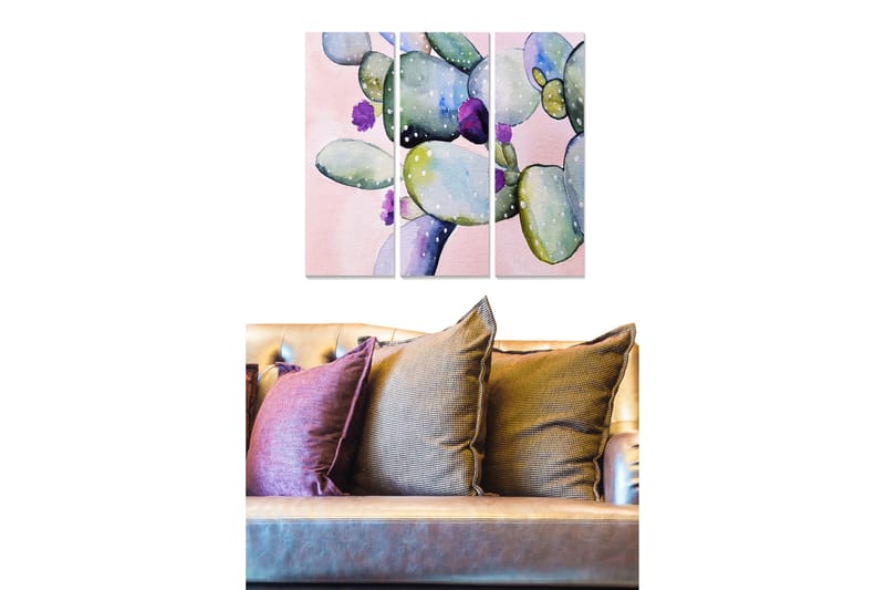 Bilde Abstract 3-pk Flerfarget - 22x05 cm - Interiør - Maleri & posters - Lerretsbilder