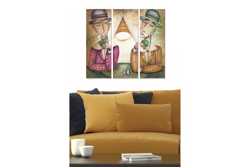 Bilde Abstract 3-pk Flerfarget - 22x05 cm - Interiør - Maleri & posters - Lerretsbilder