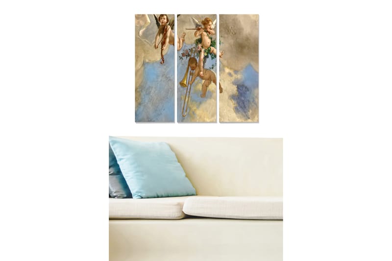Bilde Abstract 3-pk Flerfarget - 22x05 cm - Interiør - Maleri & posters - Lerretsbilder