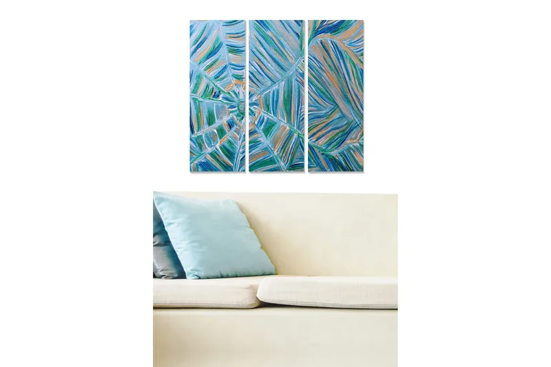 Bilde Abstract 3-pk Flerfarget, 22x05 cm