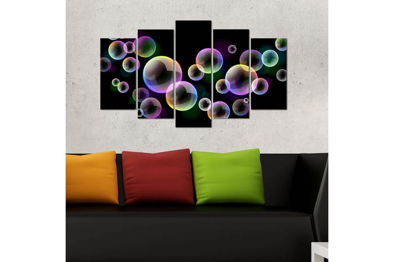 Bilde Abstract 5-pk Flerfarget - 22x06 cm - Interiør - Maleri & posters - Lerretsbilder