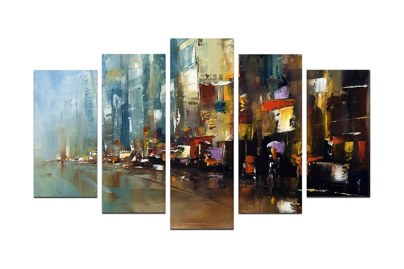 Bilde Abstract 5-pk Flerfarget, 22x06 cm
