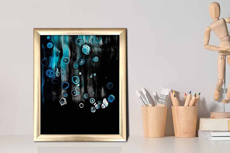 Bilde Abstract med Ramme Flerfarget - 22,3x52,8 cm - Interiør - Maleri & posters - Lerretsbilder