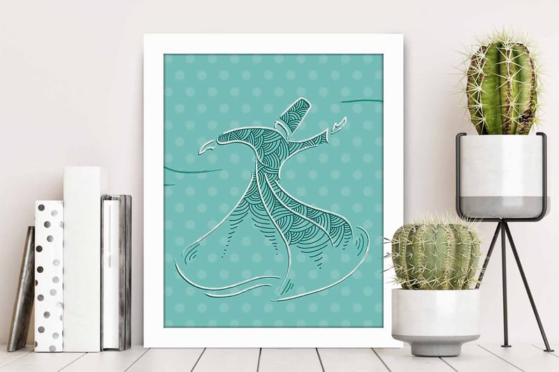 Bilde Abstract med Ramme Flerfarget - 22,3x52,8 cm - Interiør - Maleri & posters - Lerretsbilder