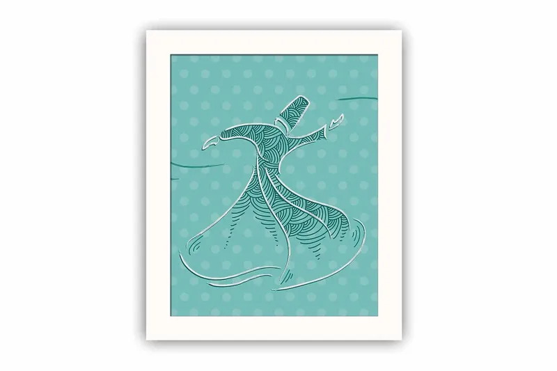 Bilde Abstract med Ramme Flerfarget, 22,3x52,8 cm