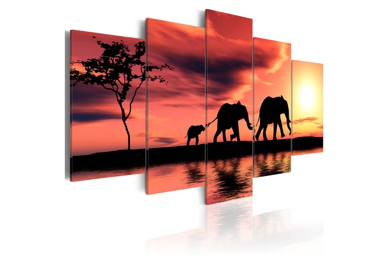 Bilde African Elephants Family 200x100 - Artgeist sp. z o. o. - Lerretsbilder