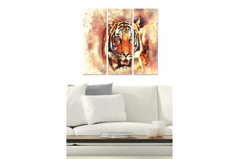 Bilde Animal 3-pk Flerfarget - 22x05 cm - Interiør - Maleri & posters - Lerretsbilder