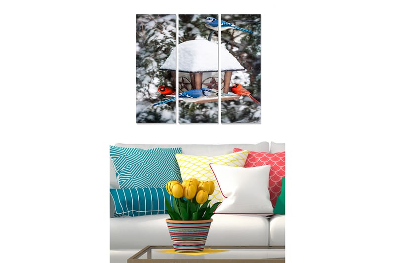 Bilde Animal 3-pk Flerfarget - 22x05 cm - Interiør - Maleri & posters - Lerretsbilder