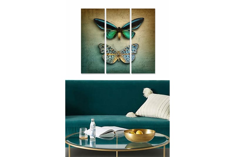 Bilde Animal 3-pk Flerfarget - 22x05 cm - Interiør - Maleri & posters - Lerretsbilder