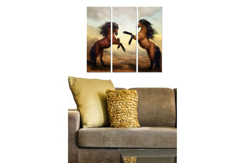 Bilde Animal 3-pk Flerfarget - 22x05 cm - Interiør - Maleri & posters - Lerretsbilder