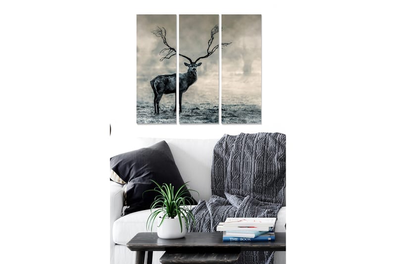 Bilde Animal 3-pk Flerfarget - 22x05 cm - Interiør - Maleri & posters - Lerretsbilder