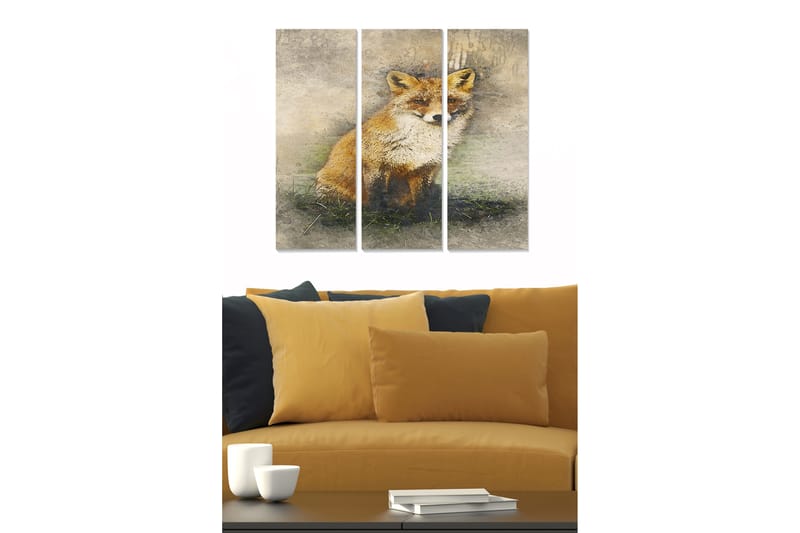 Bilde Animal 3-pk Flerfarget - 22x05 cm - Interiør - Maleri & posters - Lerretsbilder