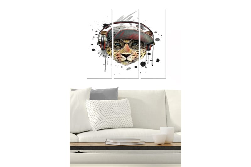 Bilde Animal 3-pk Flerfarget - 22x05 cm - Interiør - Maleri & posters - Lerretsbilder