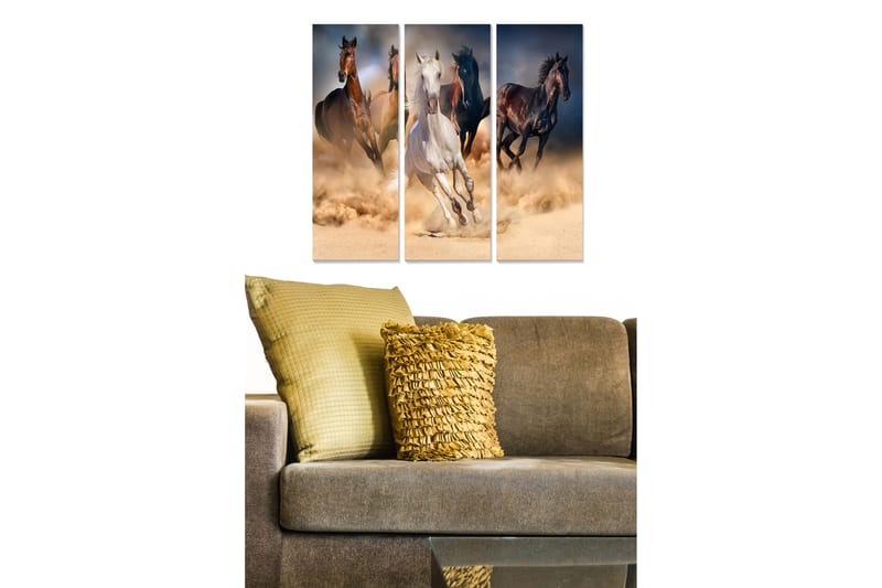 Bilde Animal 3-pk Flerfarget - 22x05 cm - Interiør - Maleri & posters - Lerretsbilder
